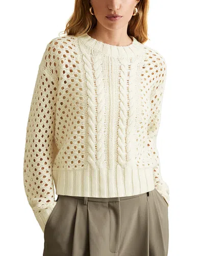 Reiss Marie Cable Knit Sweater In Ivory