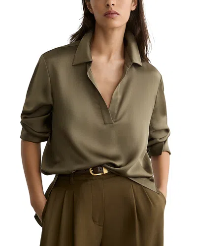 Reiss Marina Blouse In Green