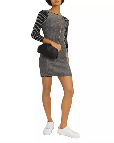 Reiss Marina Metallic Striped Mini Dress In Black