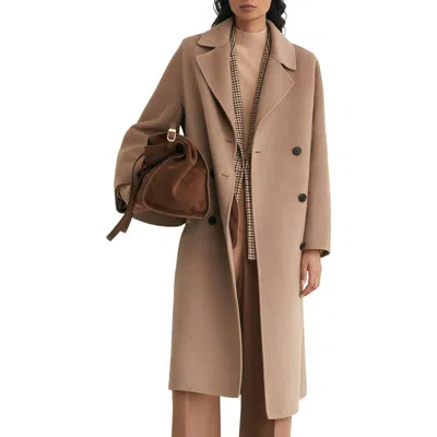 Reiss Marina Wool Blend Coat In Brown