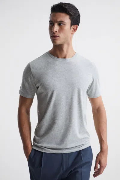 REISS GREY MARL BLESS MARL CREW NECK T-SHIRT