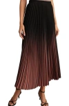 Reiss Marlie Ombré Pleated Skirt In Brown