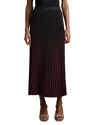 Reiss Womens Marlie Ombre-print Pleated Woven Midi Skirt Burgundy Black In Burgundy/black