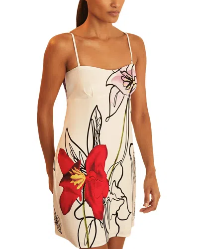 Reiss Marli Short Linear Floral Dress In Multi