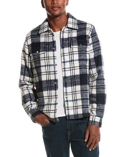 Reiss Marlon Heavy Check Overshirt In Blue
