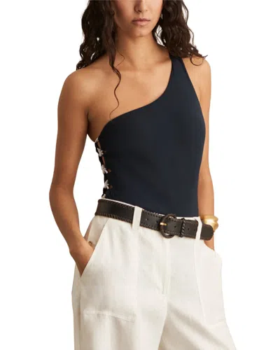 Reiss Marlowe One Shoulder Swim In Blue