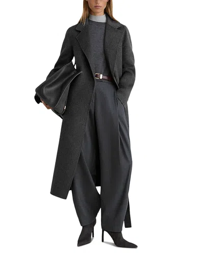 Reiss Marlowe Wool Blend Belted Coat In Black
