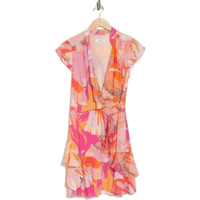 Reiss Marseille Printed Flippy Mini Dress In Pink