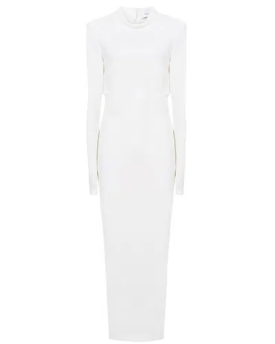 Reiss Martha High Neck Plain Midi Dress In White