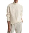 Reiss Martha Roll Neck Cable Knit Sweater In Cream In White