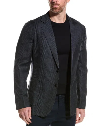 Reiss Matinee Linen & Wool-blend Blazer In Blue