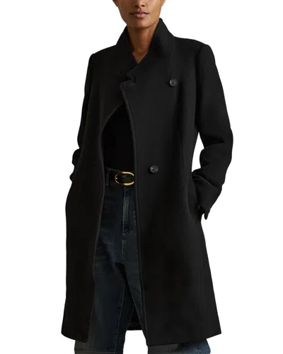 Reiss Maude Wool-blend Mid Length Coat In Black