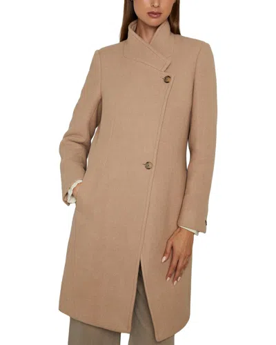 Reiss Maude Wool-blend Mid Length Coat In Brown