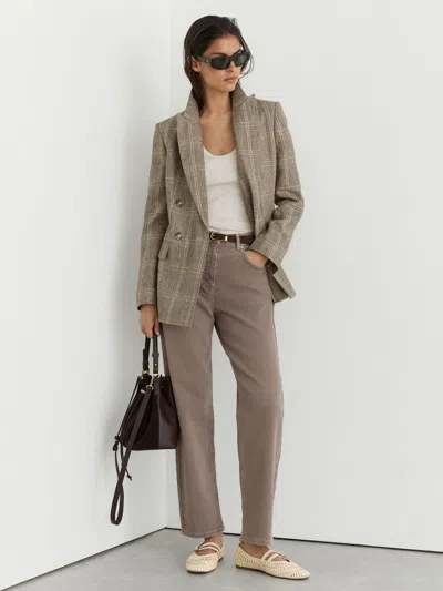 Reiss Mauve Neutral Mid-rise Straight-leg Jeans