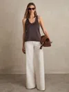 Reiss Mauve Silk Scoop-neck Vest In Brown