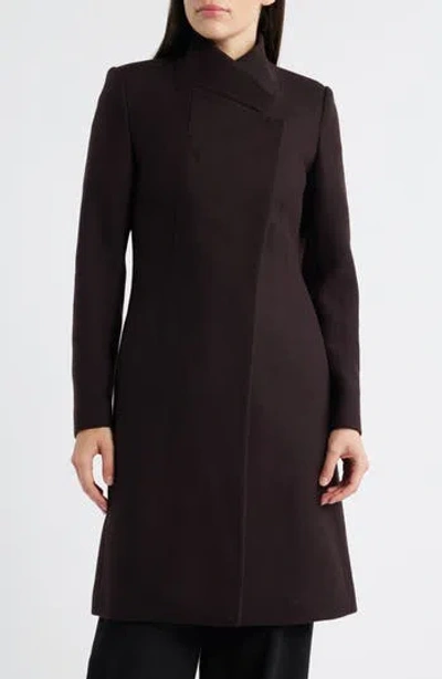 Reiss Max Wool Blend Coat In Brown