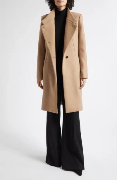 Reiss Max Wrapover Wool Blend Coat In Neutral
