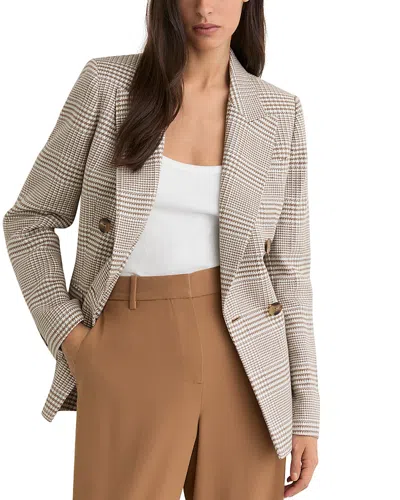 Reiss Maxwell Double Breasted Blazer In Brown