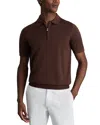 Reiss Treacle Brown Maxwell Merino Wool Half-zip Polo Shirt In Treacle Brown