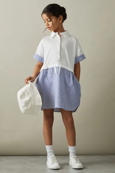 Reiss Maxy - Ivory Junior Cotton Shirt Dress, Uk 7-8 Yrs