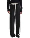 Reiss Black May Wide Wide Leg Contrast Stripe Drawstring Trousers In Black
