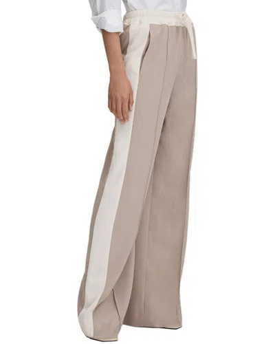 Reiss May Wide Side Stripe Wide Leg Trouser In Gray