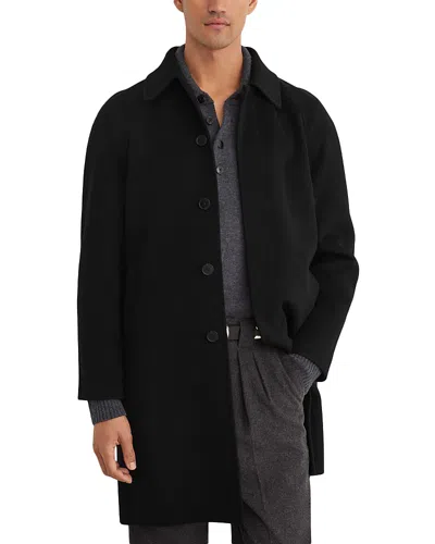 Reiss Mccullough Wool Blend Overcoat In Black