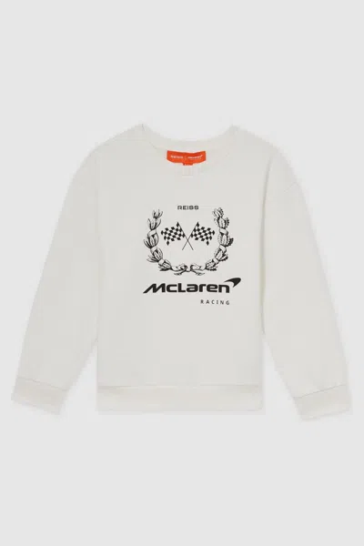 Reiss Mclaren White Mclaren F1 Team Laurel Print Sweatshirt
