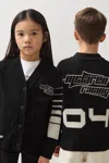 Reiss Mclaren Black 3-9 Yrs Unisex Fit Mclaren F1 Team Varsity Wool-cashmere Cardigan In Black
