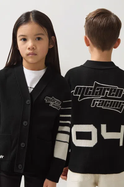 Reiss Mclaren Black 3-9 Yrs Unisex Fit Mclaren F1 Team Varsity Wool-cashmere Cardigan