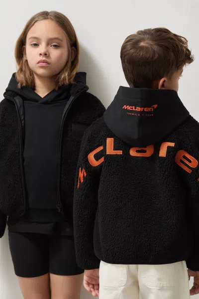 Reiss Mclaren Black Unisex Fit Mclaren F1 Team Embroidered Fleece Jacket