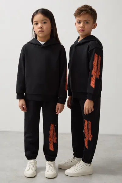 Reiss Mclaren Black 3-9 Yrs Mclaren F1 Team Cotton Logo Joggers Unisex Fit