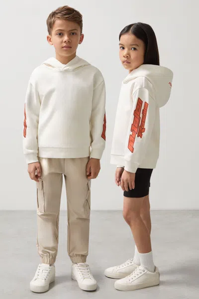 Reiss Mclaren White Unisex Fit Mclaren F1 Team Cotton Logo Hoodie