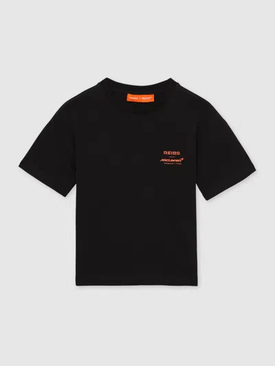Reiss Mclaren Black 13-14 Yrs Unisex Fit Oversized Mclaren F1 Team Tyre T-shirt