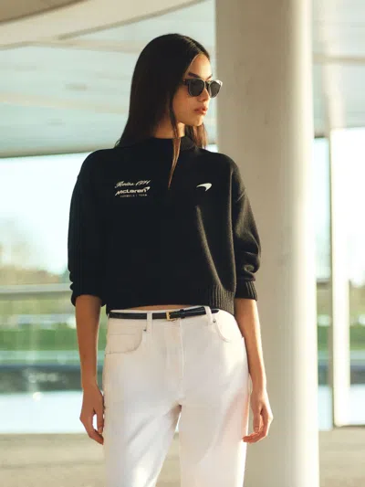 Reiss Mclaren Black Mclaren Racing Wool Cropped Jumper
