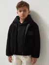 Reiss Mclaren Black Snoop 9-13 Yrs Unisex Fit Mclaren F1 Team Embroidered Fleece Jacket