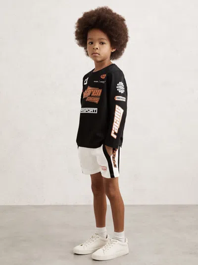 Reiss Mclaren Black 3-9 Yrs Mclaren F1 Team Cotton Logo T-shirt Unisex Fit