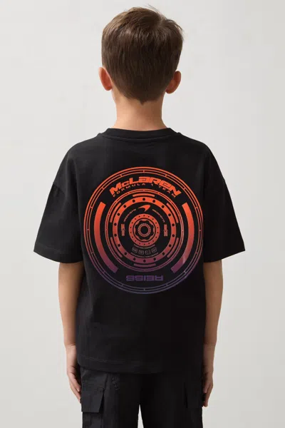 Reiss Mclaren Black Unisex Fit Mclaren F1 Team Tyre Oversized T-shirt