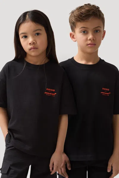 Reiss Mclaren Black Unisex Fit Oversized Mclaren F1 Team Tyre T-shirt