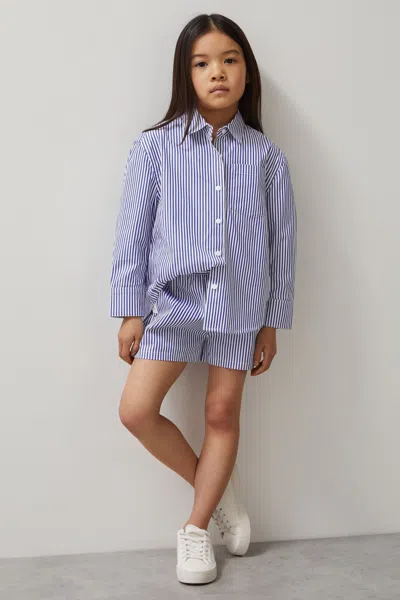 Reiss Mclaren Blue/white 9-13 Yrs Mclaren F1 Team Cotton Stripe Shirt