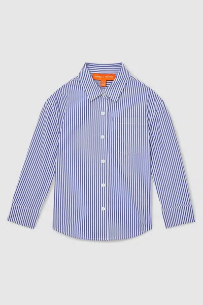 Reiss Mclaren Blue/white Mclaren F1 Team Cotton Stripe Shirt