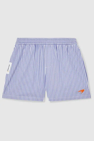 Reiss Mclaren Reiss Blue/white Lella Mclaren F1 Team Cotton Stripe Shorts