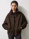 Reiss Mclaren Chocolate Brown Mclaren F1 Team Suede Bomber Jacket