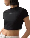 Reiss Womens Grace Mclaren F1 Team Cropped Logo-print Cotton-jersey T-shirt Black In Black
