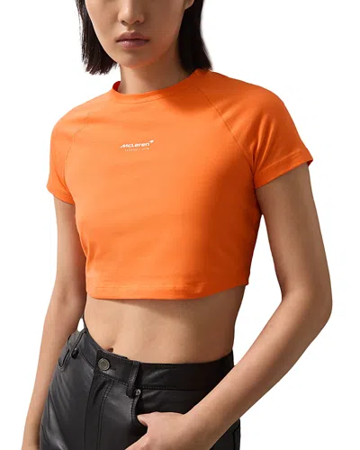 Reiss Mclaren Grace Cropped Tee In Papaya Orange