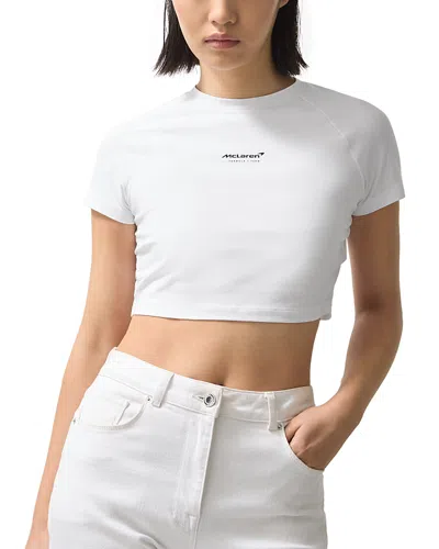 Reiss Mclaren Grace Cropped Tee In White