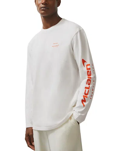 Reiss Mclaren Legacy Long Sleeve Graphic Tee In White