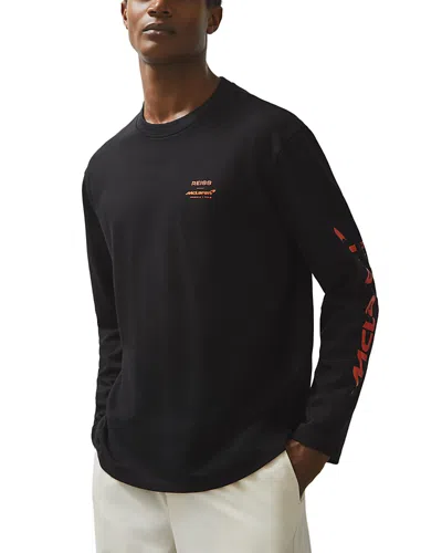 Reiss Mclaren Legacy Long Sleeve Graphic Tee In Black