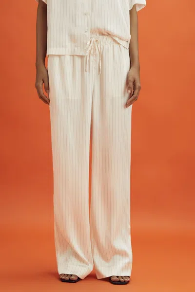 Reiss Mclaren Mclaren F1 Monte Wide Leg Drawstring Trousers In White Multi