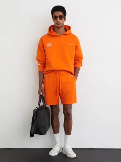 Reiss Mclaren Mclaren Papaya Orange Mclaren Racing Motif Drawstring Shorts